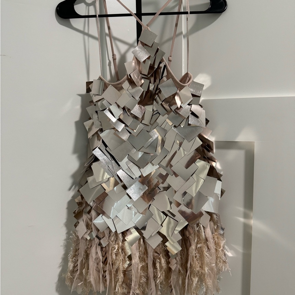 ASOS Metallic Patchwork Mini Dress